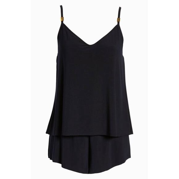 NWT Nordstrom Magicsuit Mila One-Piece Romper Black Swimsuit (Sz 8) - Picture 1 of 7